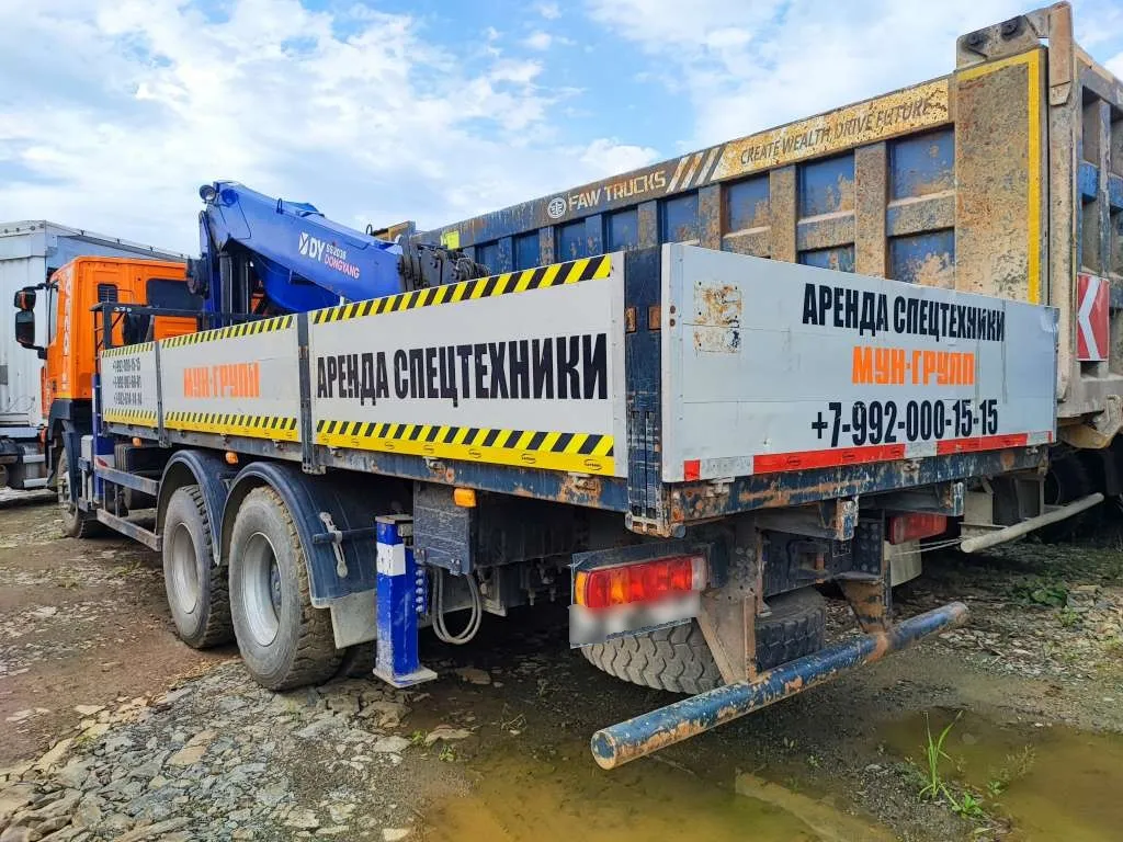 Карвинг 3370* на шасси HONGYAN GENLYON 6x4 Бортовой с КМУ, фото 4