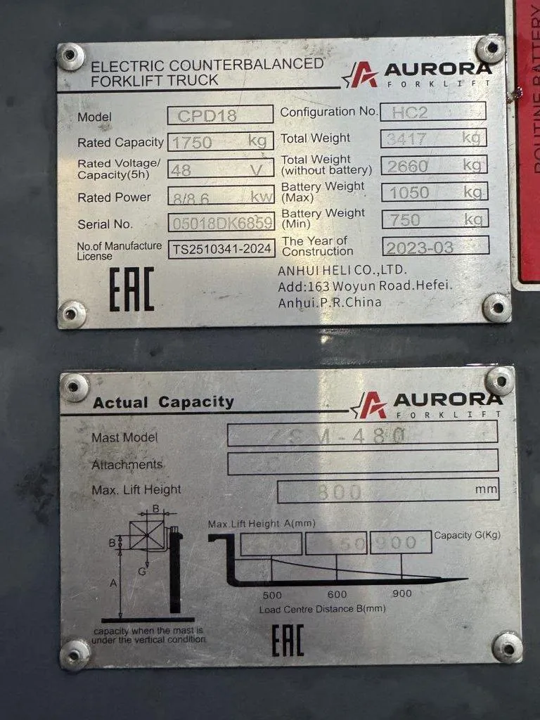 Heli AURORA FORKLIFT CPD18, фото 5
